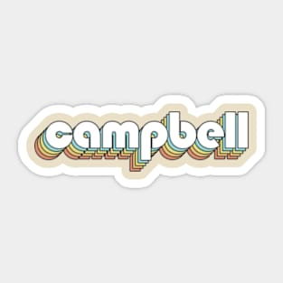 Campbell - Retro Rainbow Typography Faded Style Sticker